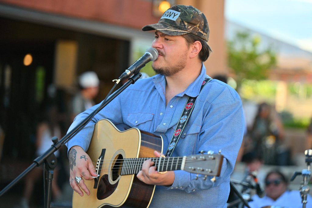 Singer songwriter Vincent Neil Emerson performs during the Rez Roundup Honky Tonk