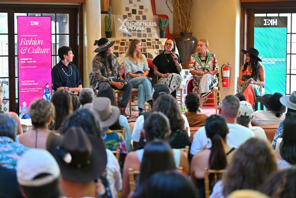 A wide view of the Fashion and Culture panel discussion at Indigenous House