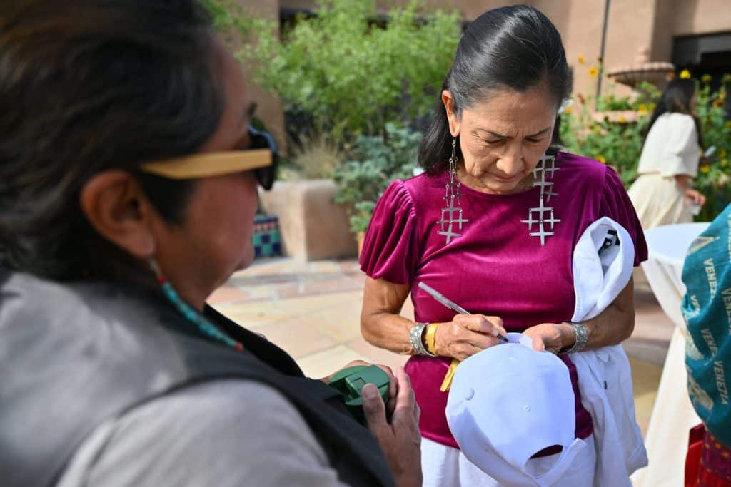 Deb Haaland attends the Indigenous House Women's Networking Breakfast