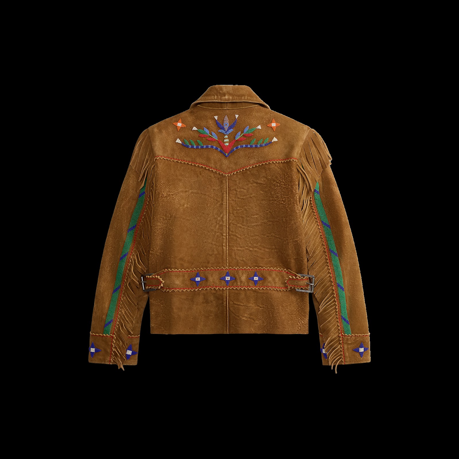 Standing Sage Fringe Jacket, back.